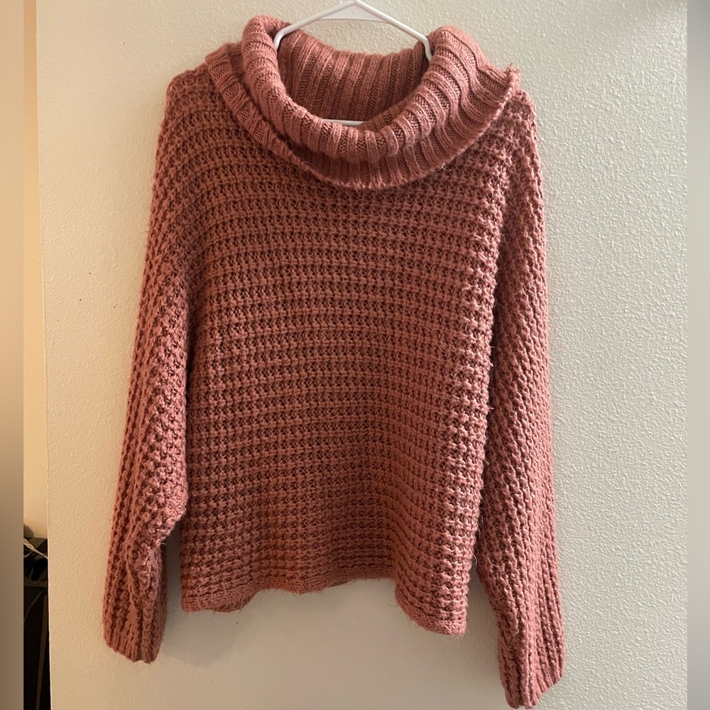 Pink Turtleneck Sweater